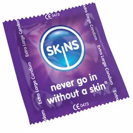 Skins Extra Large 57mm Condoms 500-Pack - Transparent, Latex, Lubricated