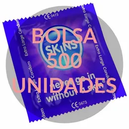 Skins Extra Large 57mm Condoms 500-Pack - Transparent, Latex, Lubricated