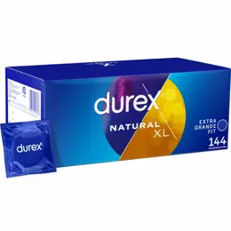 Durex Natural XL 56 mm Extra Large 144-Pack – Comfort Fit kondomi