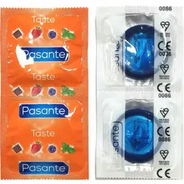 Pasante Blueberry Flavour Kondomi 144 kom - Obojeni i Podmazani, 53 mm