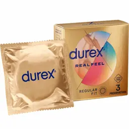Durex RealFeel Kondomi bez lateksa za intimnu zaštitu 3 kom 56 mm