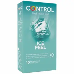 CONTROL Ice Feel Cooling efekat Kondomi boje mente 10 komada 53mm lubrikovani