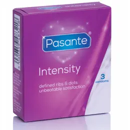Pasante Ribs & Dots Intensity 3 komada – Teksturirani lateks kondomi 52mm