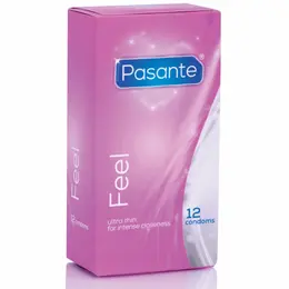 Pasante Sensitive Ultra Fine 12-Pack Latex Condoms - Extra Thin, Natural Color