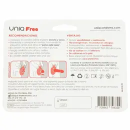 Uniq Free AT-10 Nelateksni Zaštitni Kondomi sa Prstenom 3kom Regular Providni