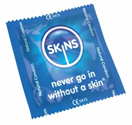 SKINS Natural Latex Transparent Condoms 12-Pack Extra Lubricated 52mm