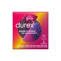 Durex Dame Placer Kondomi 3 komada - Teksturirani Lateks, 56mm, Podmazani
