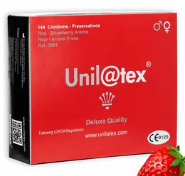 Unilatex Red Strawberry Scented Intimate Barrier 54mm 144pcs