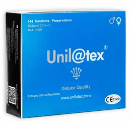 Unilatex Natural 144-Pack Classic Lubricated Protective Sheaths 18cm