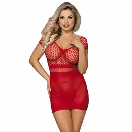 Subblime 951924 Red Crochet Mesh Mini Dress One Size