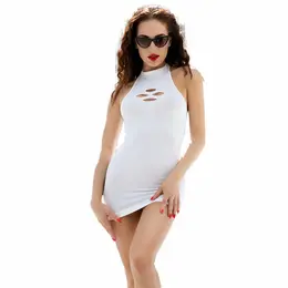 Chilirose CR 4434 Bela Bešavna Mini Haljina S/M - Elegantno Pristajanje