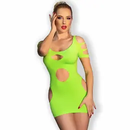 Chilirose CR 4671 Bešavna Mini Haljina Neon Zelena S/M