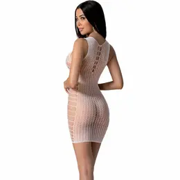 PASSION BS097 Beli Bodystocking One Size - Elegantan Mesh Dizajn