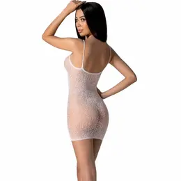 PASSION BS096 White Bodystocking One Size - Elegant Mesh Lingerie