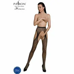 PASSION Eco Collection Bodystocking ECO S003 Crna - Održiv Dizajn, One Size
