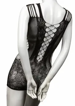 CalExotics Scandal Plus Size Mesh Lace Peek-A-Boo Mini Dress 3X