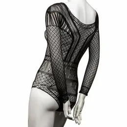 CalExotics Scandal Mesh Lace Shoulder Bodysuit One Size Crna