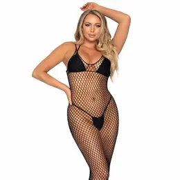 Leg Avenue Woven Twist Net Maxi Haljina, One Size, Crna Elegantna Mreža