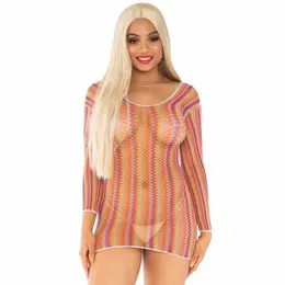 Leg Avenue Zigzag Višebojna Mrežasta Mini haljina Jedna veličina