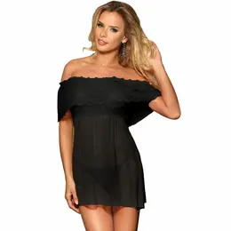 Subblime Kratka Haljina sa Tanga Gaćicama Crna S/M - Elegantan Lingerie Set