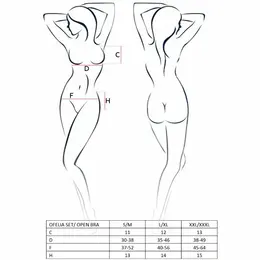 Passion Ophelia Lingerie Set Beli L/XL - Grudnjak, Tanga Gaćice i Podvezica Pojas