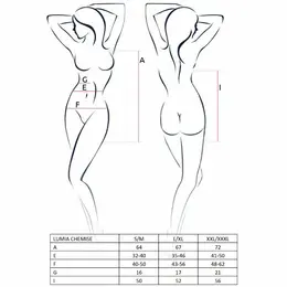 Passion Lumia Chemise Black L/XL - Elegant Lingerie Set with Thong