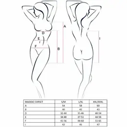 Passion Maddie Black Corset Set L/XL - Elegant Lingerie Ensemble