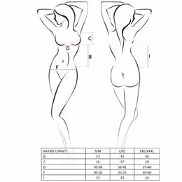 Passion Katriss Korzet Crni L/XL - Elegantan Komplet Donjeg Veša sa Tanga Gaćicama