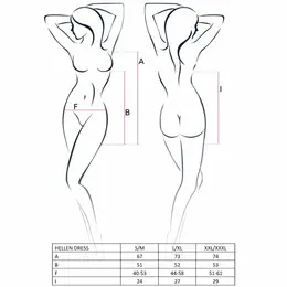 Passion Hellen Ženska Haljina i Tanga Set Crni S/M - Elegantan Duo Veša