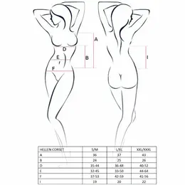 PASSION Hellen Corset Black S/M - Elegant Lingerie Set with Thong