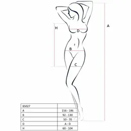 Passion BS027 Bodistocking Crni Dizajn Haljine Mreža Jedna Veličina
