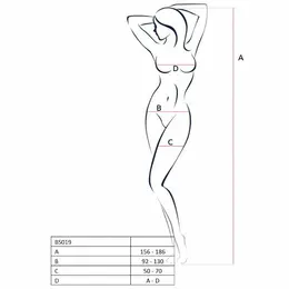 Passion BS019 Bodistocking Crni - Elegantna Mreža Jedna Veličina