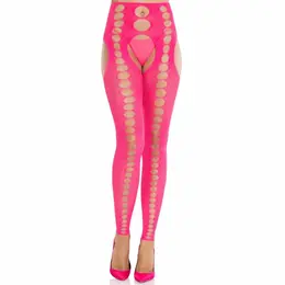 Leg Avenue Besprekorne Beznaramenice Neprozirne Čarape Neon Roze 95% Najlon