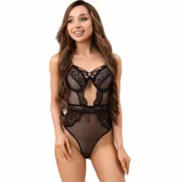 Livco Corsetti Fashion PAULA LC20209 Crni Čipkani Bodysuit L/XL