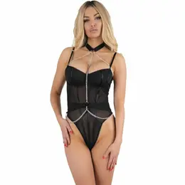 Livco Corsetti Rubika LC XG079 Crno telo sa ogrlicom, Veličina L