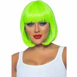 Leg Avenue Fluorescentna kratka bob perika neon zelena - Visoka vidljivost