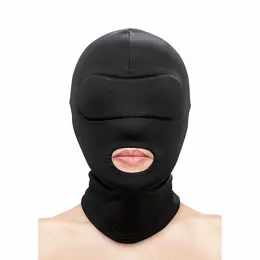 NS Novelties Fetish & Fashion Nylon Mouth Hood Black - One Size Adjustable