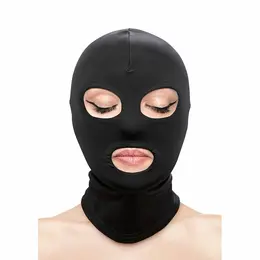 NS Novelties Fetish & Fashion Nylon Hood Black - Eyes & Mouth Openings