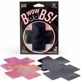 Secret Play WOW BOOBS! X Višekratne Holografske Nalepljnice za Bradavice Set 8cm