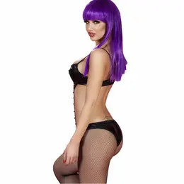 Chilirose CR 3573 Crni Bodysuit L/XL - Vinil Završnica i Dekorativne Šiljci