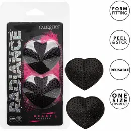 CalExotics Radiance srčani gem štitovi za višekratnu upotrebu samolepljivi - Srebrni svetlucavi