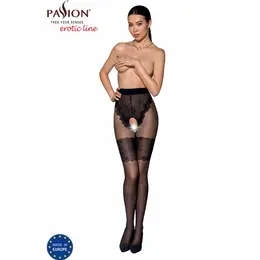 Passion TIOPEN 013 Black 3/4 Tights 20/40 DEN Elegant Opening