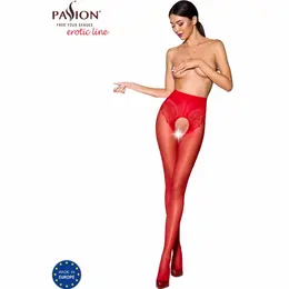 Passion TIOPEN 006 3/4 Red Tights 30 DEN Decorative Cut-Outs