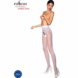 Passion TIOPEN 006 White Tights 30 DEN with Decorative Cut-Outs Size 1/2