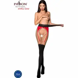 PASSION TIOPEN 003 Red 3/4 Tights with Polka Dot Detail 20/40 DEN