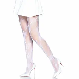 Leg Avenue Snowflake Pattern Fishnet Tights One Size - Holiday Edition