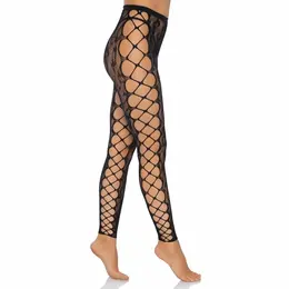 Leg Avenue Jedna veličina Leopard čipkaste hulahopke bez stopala sa mrežastim panelom