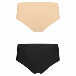 Bye Bra Besprekorne nevidljive gaćice sa visokim strukom, pakovanje od 2 komada, veličina S, bež