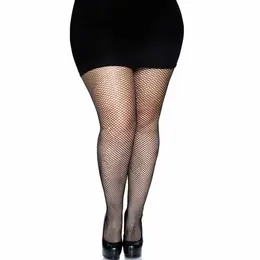 Leg Avenue Backseam Fishnet Pantyhose Black Plus Size - Elegant Hosiery