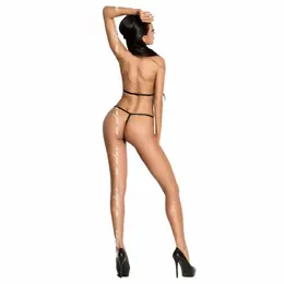 Me-Seduce Samantha Crni Teddy L/XL - Elegantan Trakasti Bodysuit
